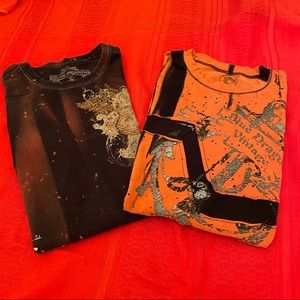 2 Blue Dragon soft cotton bundle of 2 short sleeve shirts (mlb)